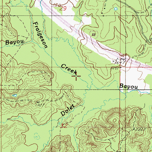 Topographic Map of Dry Bayou, LA