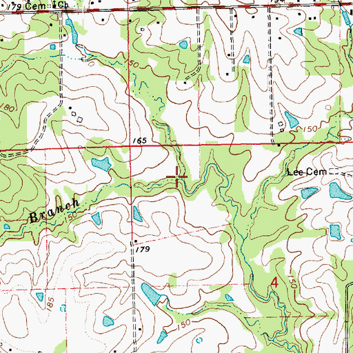 Topographic Map of Dry Branch, LA