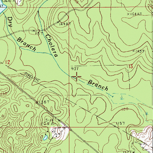 Topographic Map of Dry Branch, LA