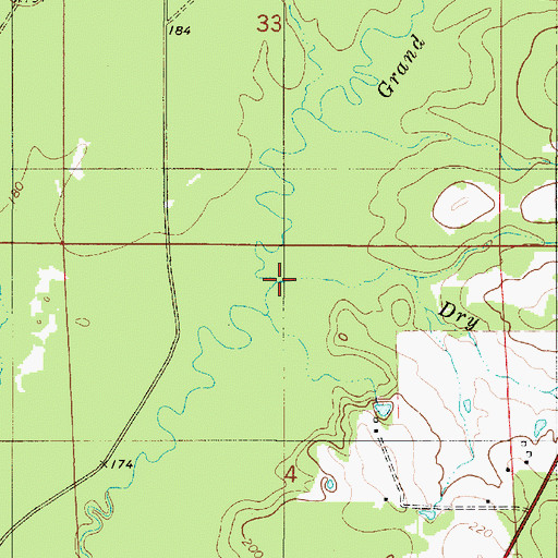 Topographic Map of Dry Branch, LA