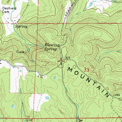 Topographic Map of Pine Mountain, AR