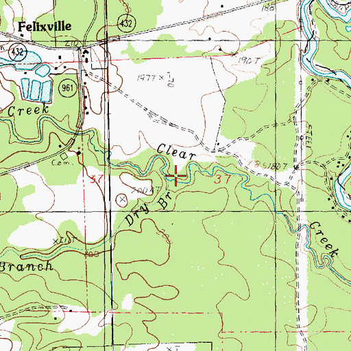 Topographic Map of Dry Branch, LA