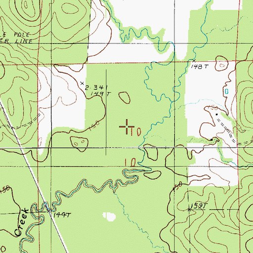 Topographic Map of Dry Creek, LA