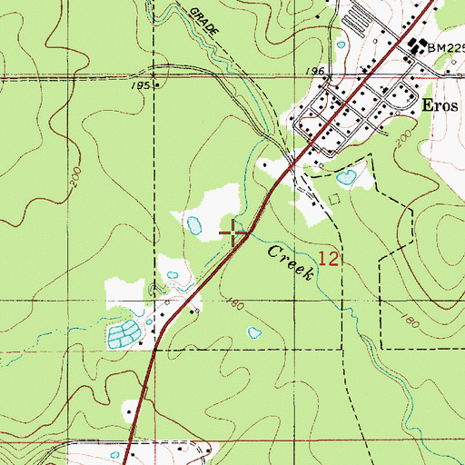 Topographic Map of Dry Creek, LA