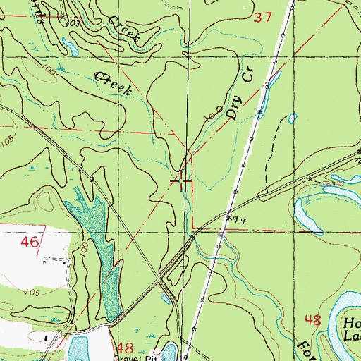 Topographic Map of Dry Creek, LA