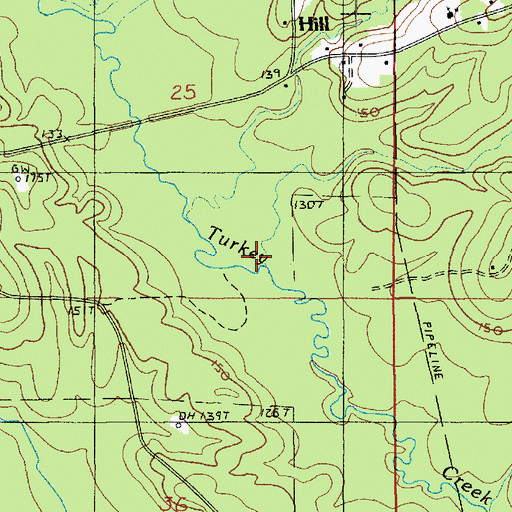 Topographic Map of Dry Creek, LA