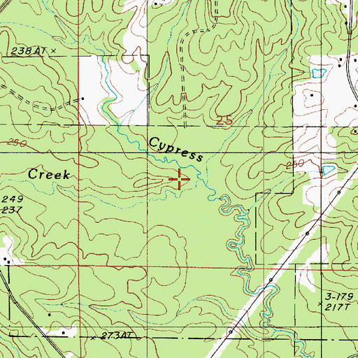 Topographic Map of Dry Creek, LA