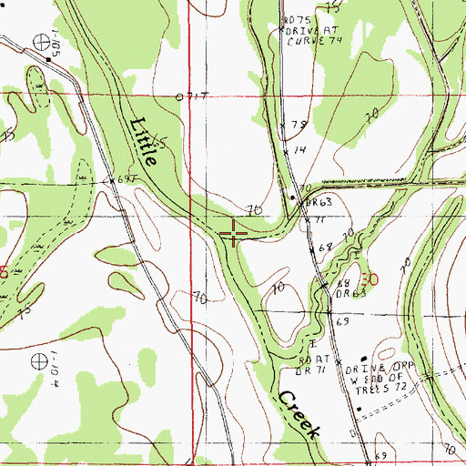 Topographic Map of Ash Slough, LA