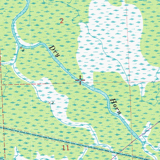 Topographic Map of Dry Horn Bayou, LA