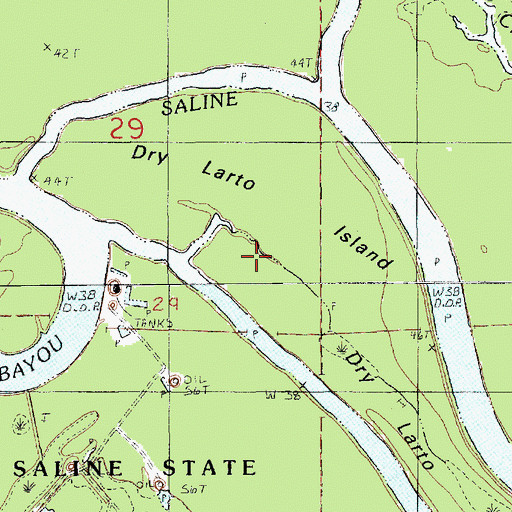 Topographic Map of Dry Larto Island, LA