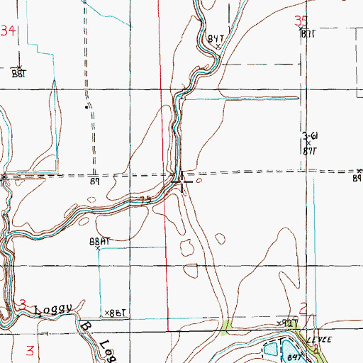 Topographic Map of Dry Prong Bayou, LA