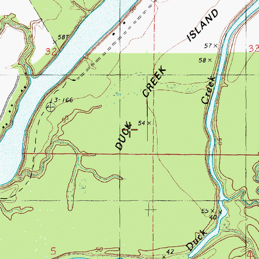 Topographic Map of Duck Creek Island, LA