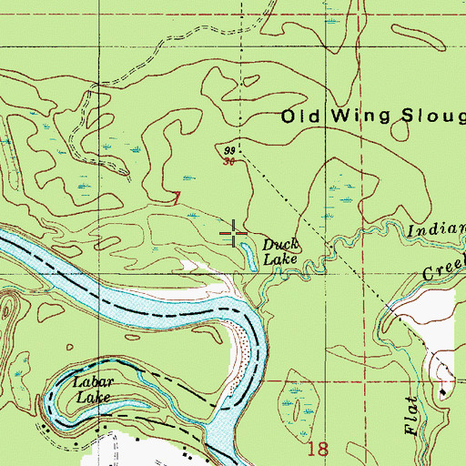 Topographic Map of Duck Lake, LA