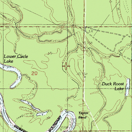 Topographic Map of Duck Roost Lake, LA