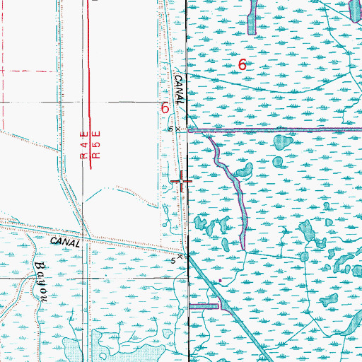 Topographic Map of Dugas Canal, LA