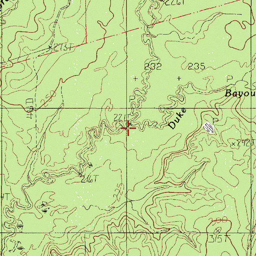 Topographic Map of Duke Bayou, LA