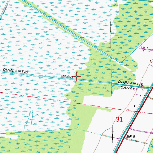 Topographic Map of Duplantis Canal, LA