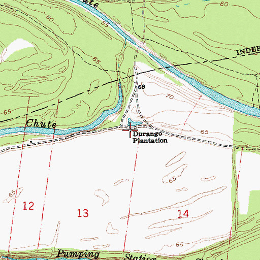 Topographic Map of Durango Plantation, LA