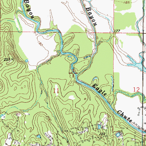 Topographic Map of Eagle Chute, LA