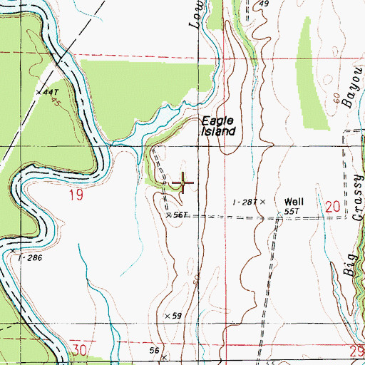 Topographic Map of Eagle Island, LA