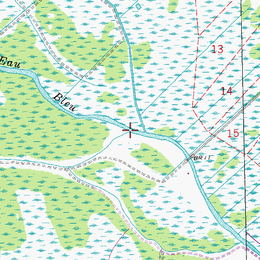 Topographic Map of Eagle Island Bayou, LA