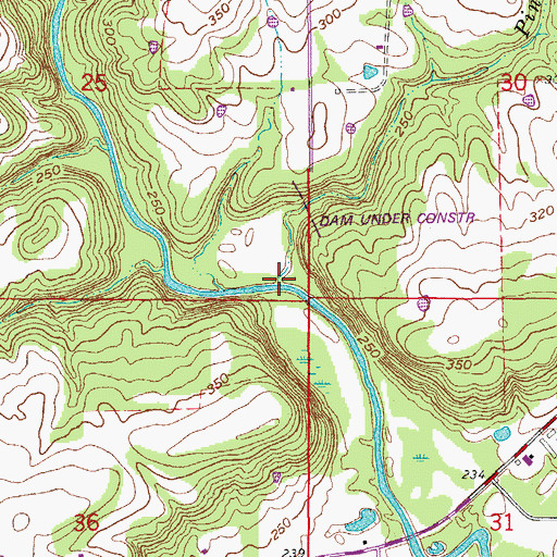 Topographic Map of Pine Run, AR