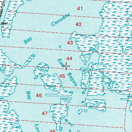 Topographic Map of East Bayou, LA