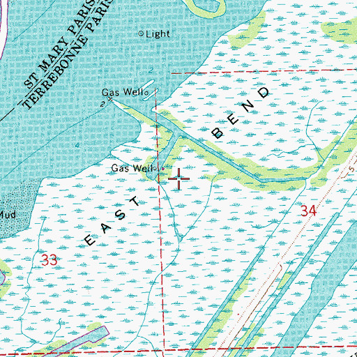 Topographic Map of East Bend, LA