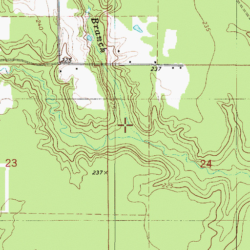 Topographic Map of East Branch Caney Creek, LA