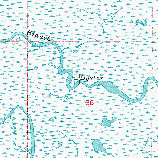 Topographic Map of East Branch Oyster Bayou, LA