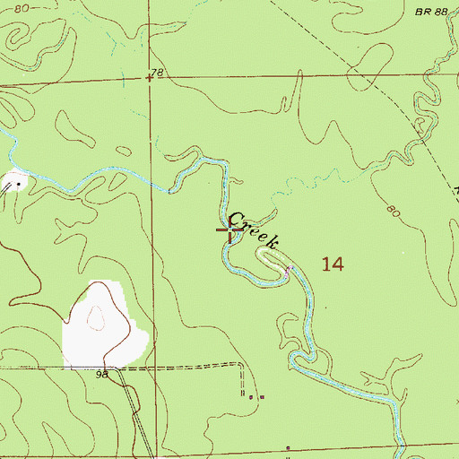 Topographic Map of East Caney Branch, LA