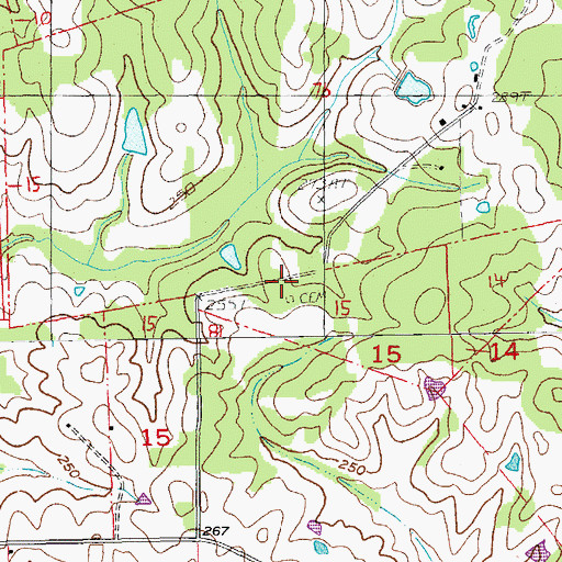 Topographic Map of East Cemetery, LA