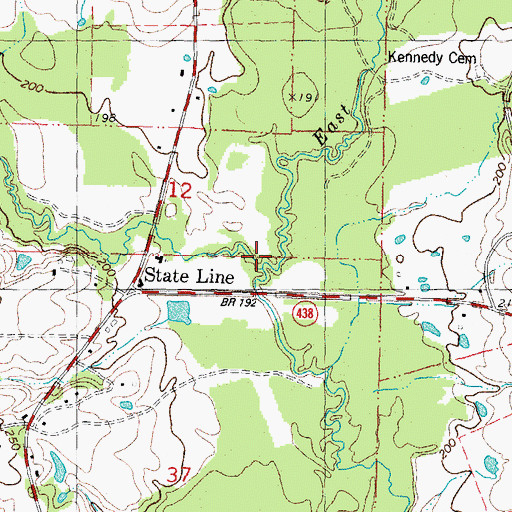 Topographic Map of East Fork Pushepatapa Creek, LA