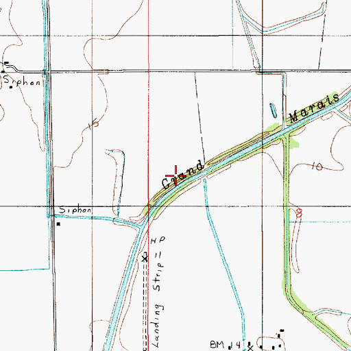 Topographic Map of East Bayou Grand Marais, LA