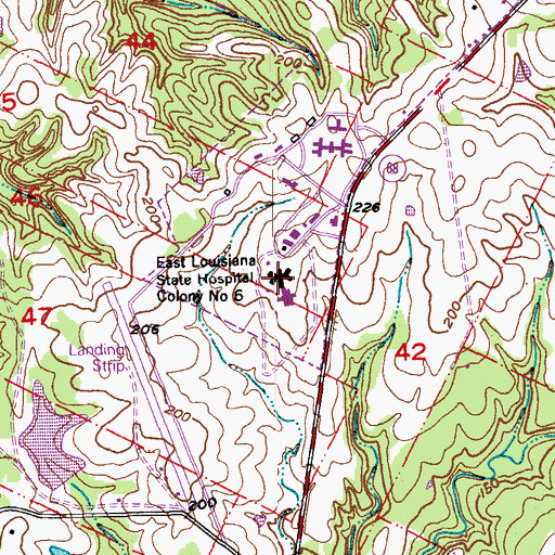Topographic Map of East Louisiana State Hospital Colony Number 6, LA