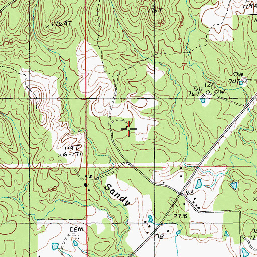 Topographic Map of East Nebo Oil Field, LA