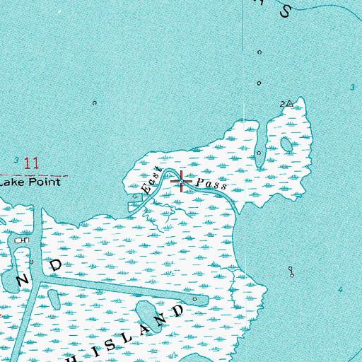 Topographic Map of East Pass, LA