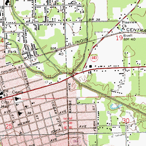 Topographic Map of East Ponchatoula Creek, LA
