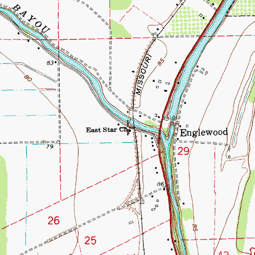 Topographic Map of East Star Church, LA