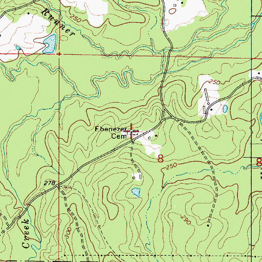 Topographic Map of Ebenezer Cemetery, LA