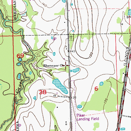 Topographic Map of Ebenezer Church, LA