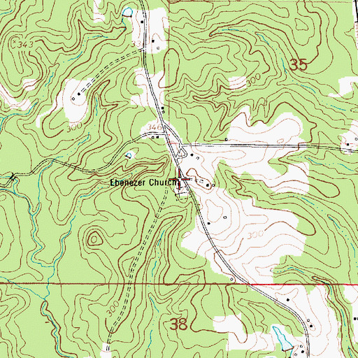 Topographic Map of Ebenezer Church, LA