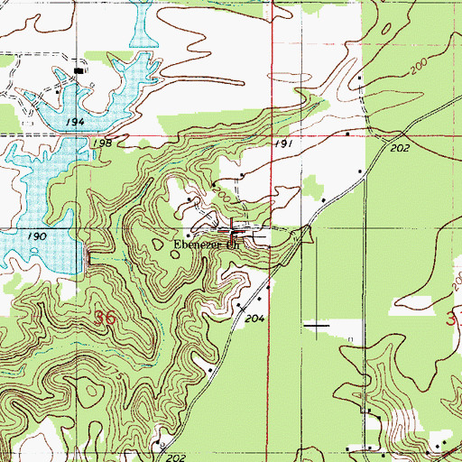 Topographic Map of Ebenezer Church, LA