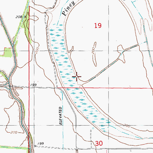 Topographic Map of Piney Brake, AR