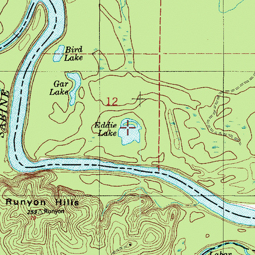 Topographic Map of Eddie Lake, LA