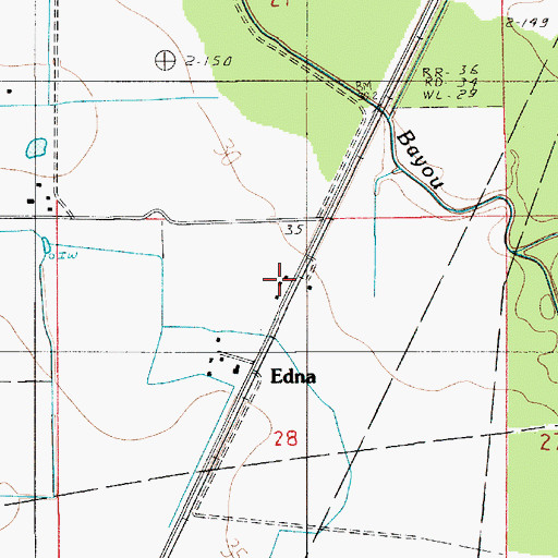 Topographic Map of Edna, LA