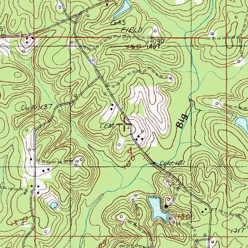 Topographic Map of Edwards Cemetery, LA