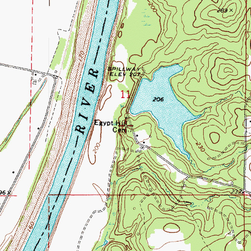 Topographic Map of Egypt Hill Cemetery, LA