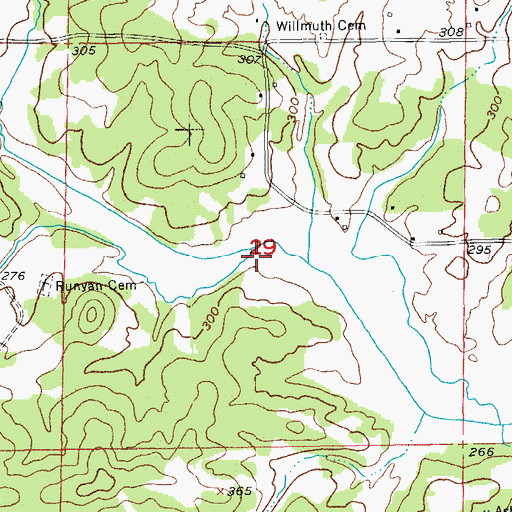 Topographic Map of Piney Creek, AR