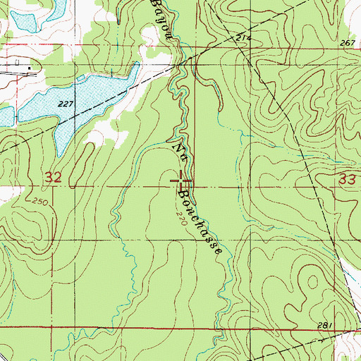 Topographic Map of Elam Branch, LA